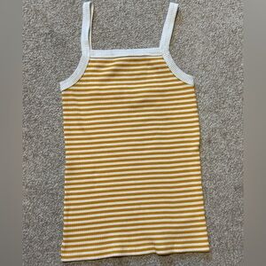 Old Navy Yellow and White Striped Kids Tank Top